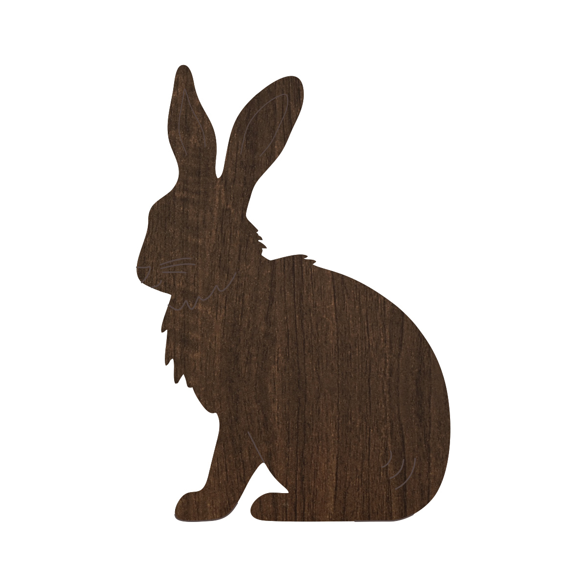 Tiermal Hase | Nussbaum 3mm mit Erdanker