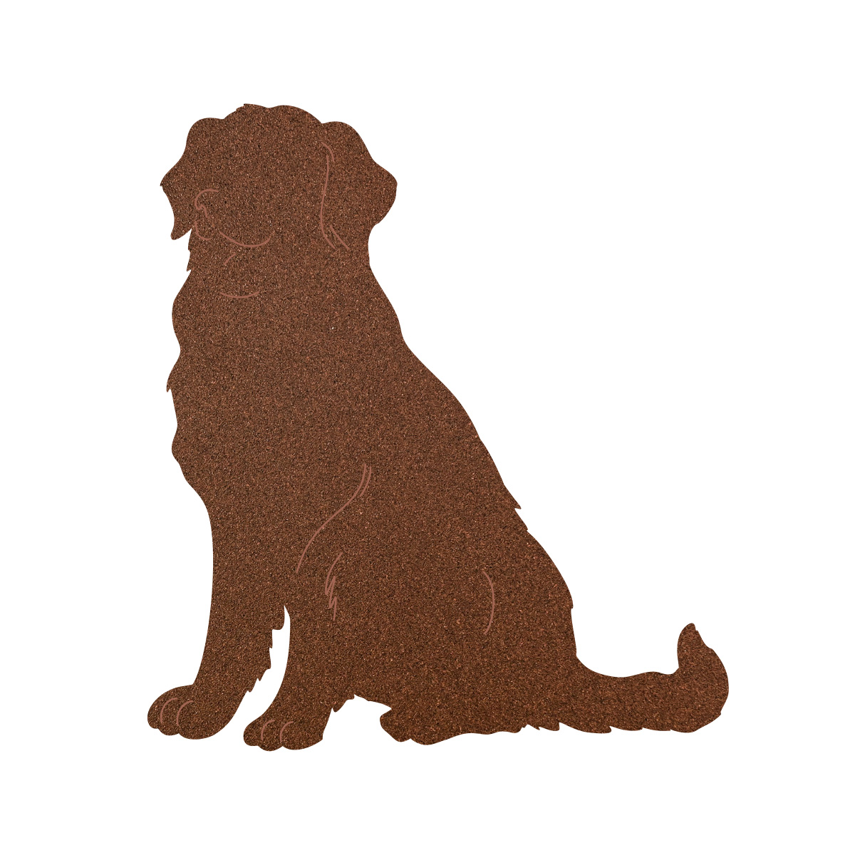 Tiermal Hund sitzend | Patina Braun 3mm mit Erdanker