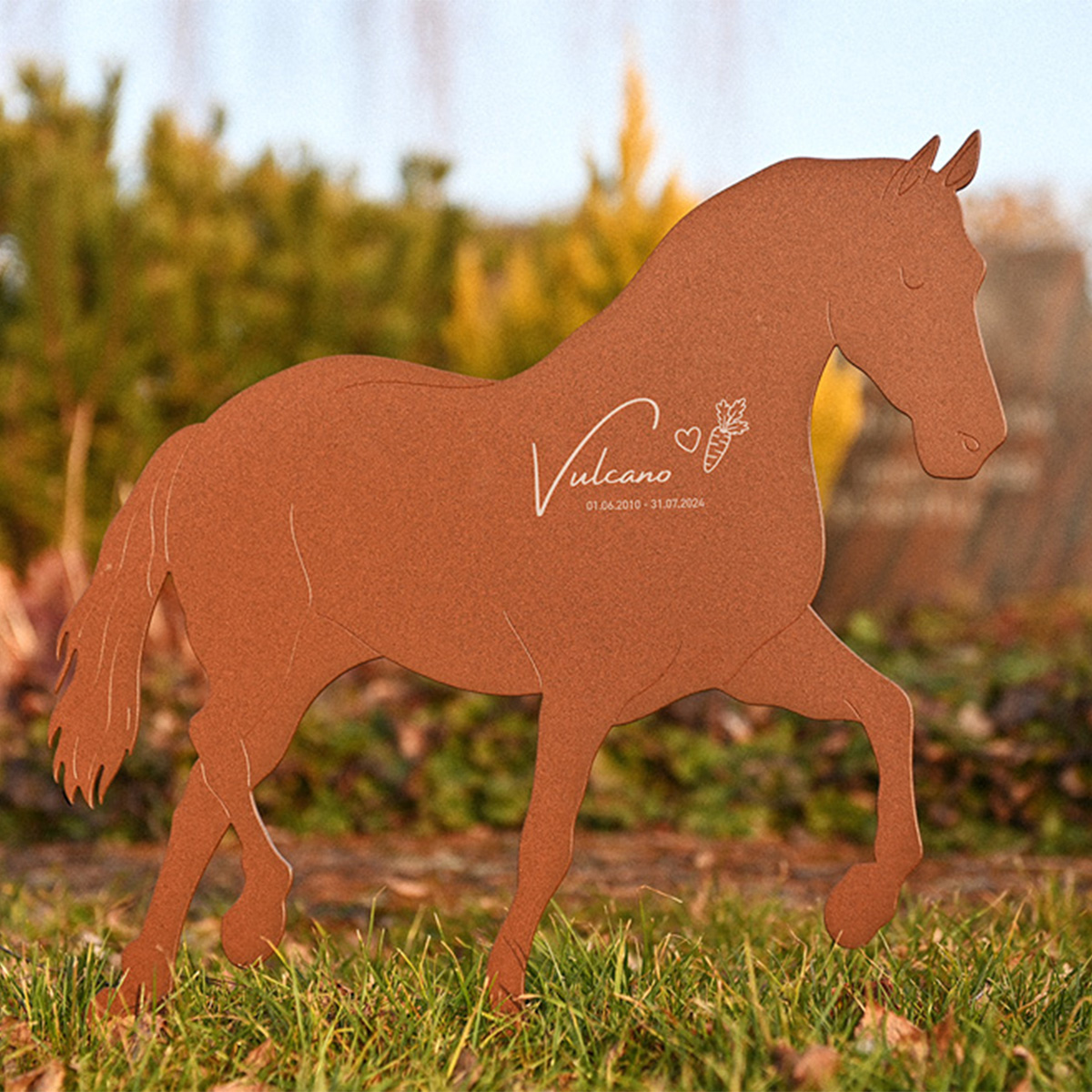 Tiermal Pferd | Patina Braun 3mm mit Erdanker